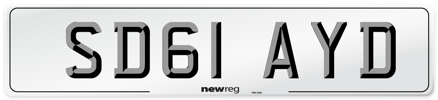 SD61 AYD Number Plate from New Reg